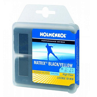 Парафин с высоким содержанием фтора HOLMENKOL MATRIX черно-желтый Парафин с высоким содержанием фтора HOLMENKOL MATRIX черно-желтый
