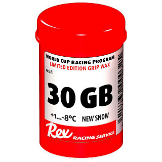 Мазь держания твердая с содержанием фтора REX Racing Service 30GB Мазь держания твердая с содержанием фтора REX Racing Service 30GB