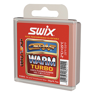 Блок-ускоритель с высоким содержанием фтора SWIX Cera F Warm Turbo красный Блок-ускоритель с высоким содержанием фтора SWIX Cera F Warm Turbo красный